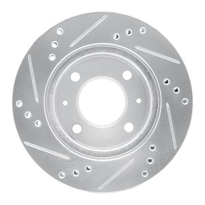 Dodge ATOS Brake Rotor (1) - Front Right - R1 Concepts - Drilled & Slotted - Silver - `98-`12